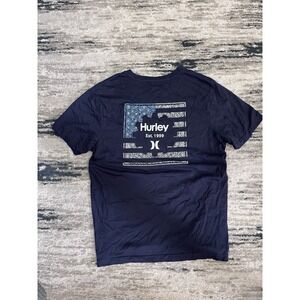 Hurley Men's Short Sleeve T-Shirt Crew Neck Blue Large